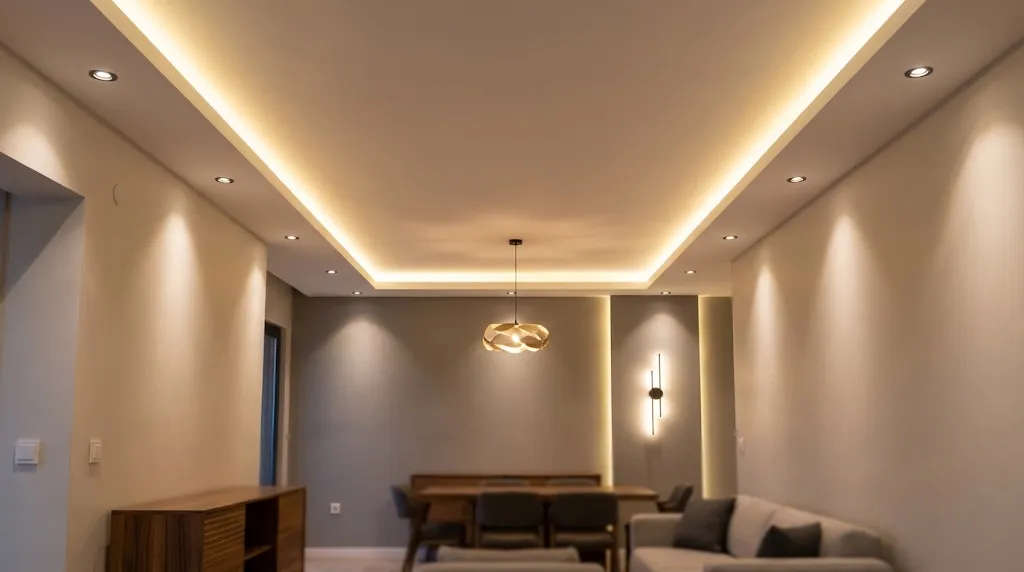 Asma tavan gizli led ve spot aydınlatma